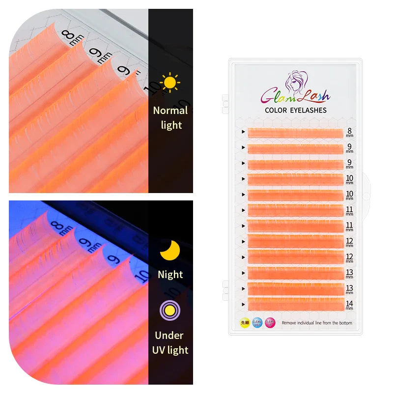 Individual Color Lashes Natural Long Eyelash Extension Pink/Red/Green/White/Purple Mixed Length Soft Colored Lahses - 24 Timmar Deals