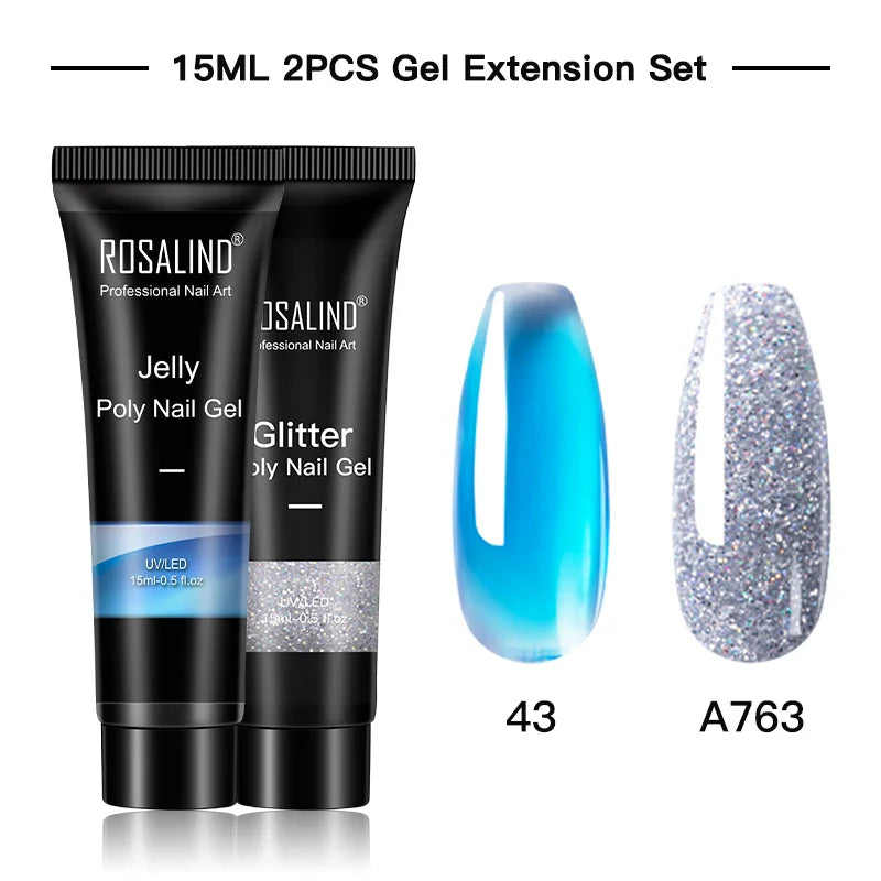 Poly Gel Akryl Extension Crystal Nail Art Hybrid Lack Slip Solution Poly Nagellack Semi Permanent 15/30ml - 24 Timmar Deals