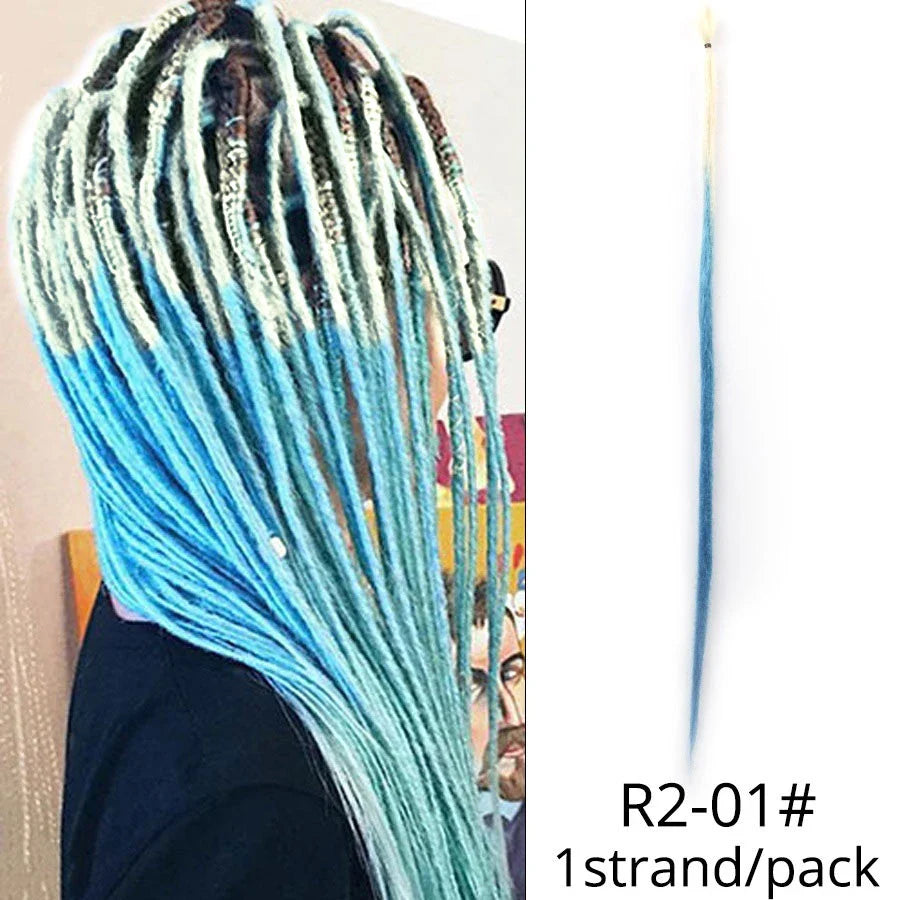 5 trådar 20 tum syntetiska dreadlocks hårförlängningar Mjukt handgjort virkat hår - 24 Timmar Deals