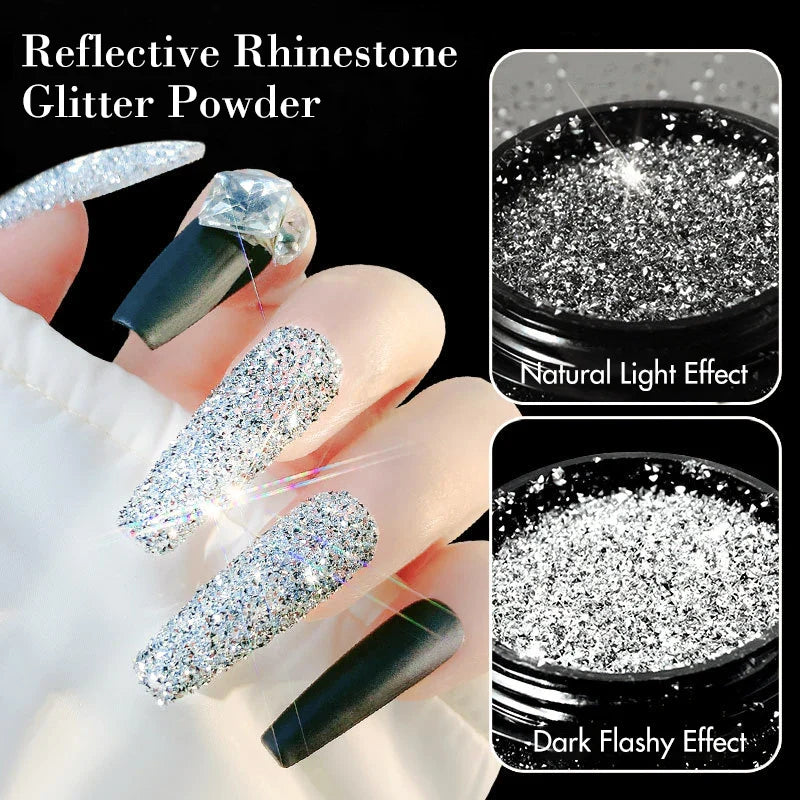 Holografisk Nail Glitter Pulver Laser Pigment Nail Art Dust Mirror Chrome - 24 Timmar Deals