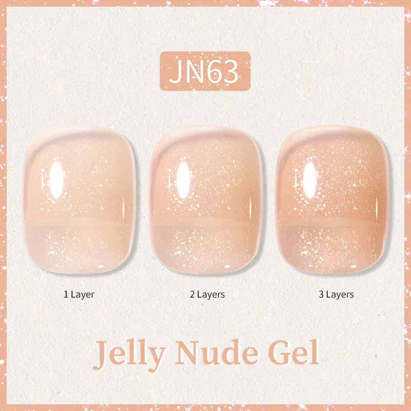 Transparent Jelly Nude Gellack 10ml Sheer Glitter Crystal Varnish - 24 Timmar Deals