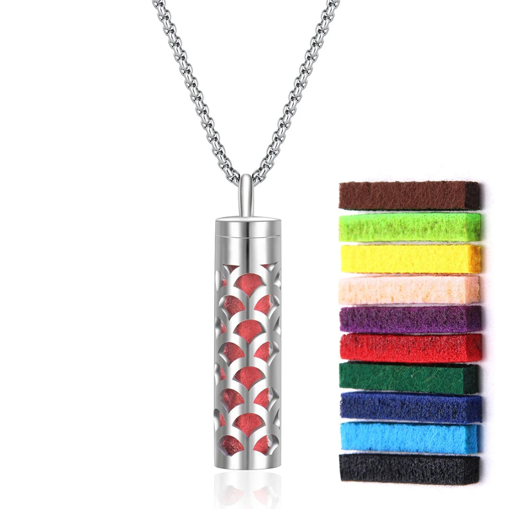 Aromaterapi Halsband Diffuser hänge 316L medaljong i rostfritt stål - 24 Timmar Deals
