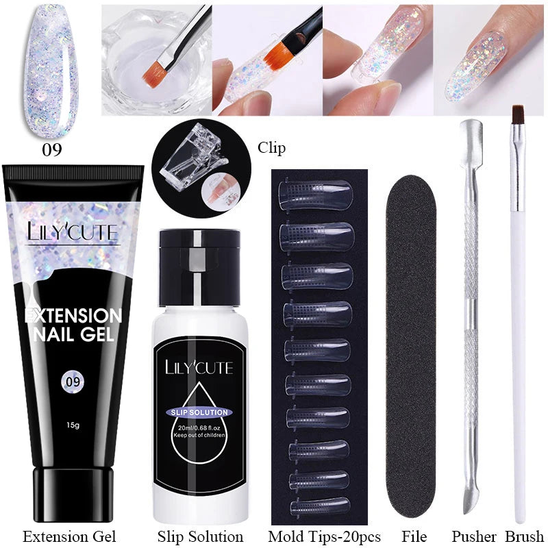 15ml Polygel Nail Extension Set - 24 Timmar Deals
