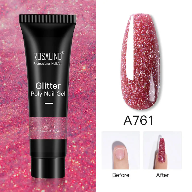 Poly Nagelgel Akrylförlängning Kristall Nagelkonst Hybridlack Sliplösning Poly Nagellack Semipermanent 15/30ml - 24 Timmar Deals
