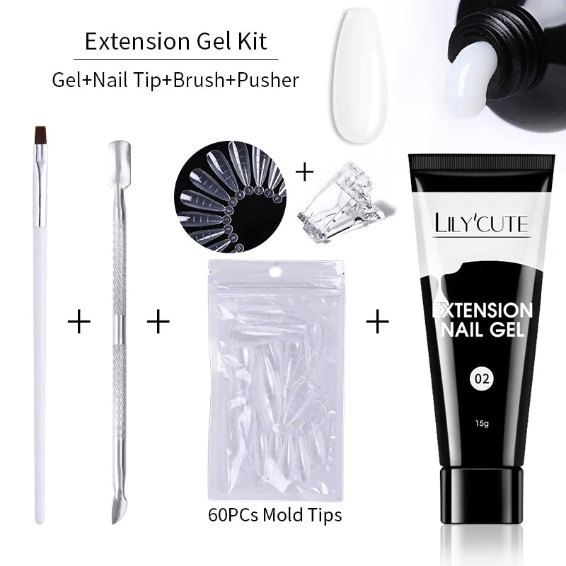 15ml Polygel Nail Extension Set - 24 Timmar Deals