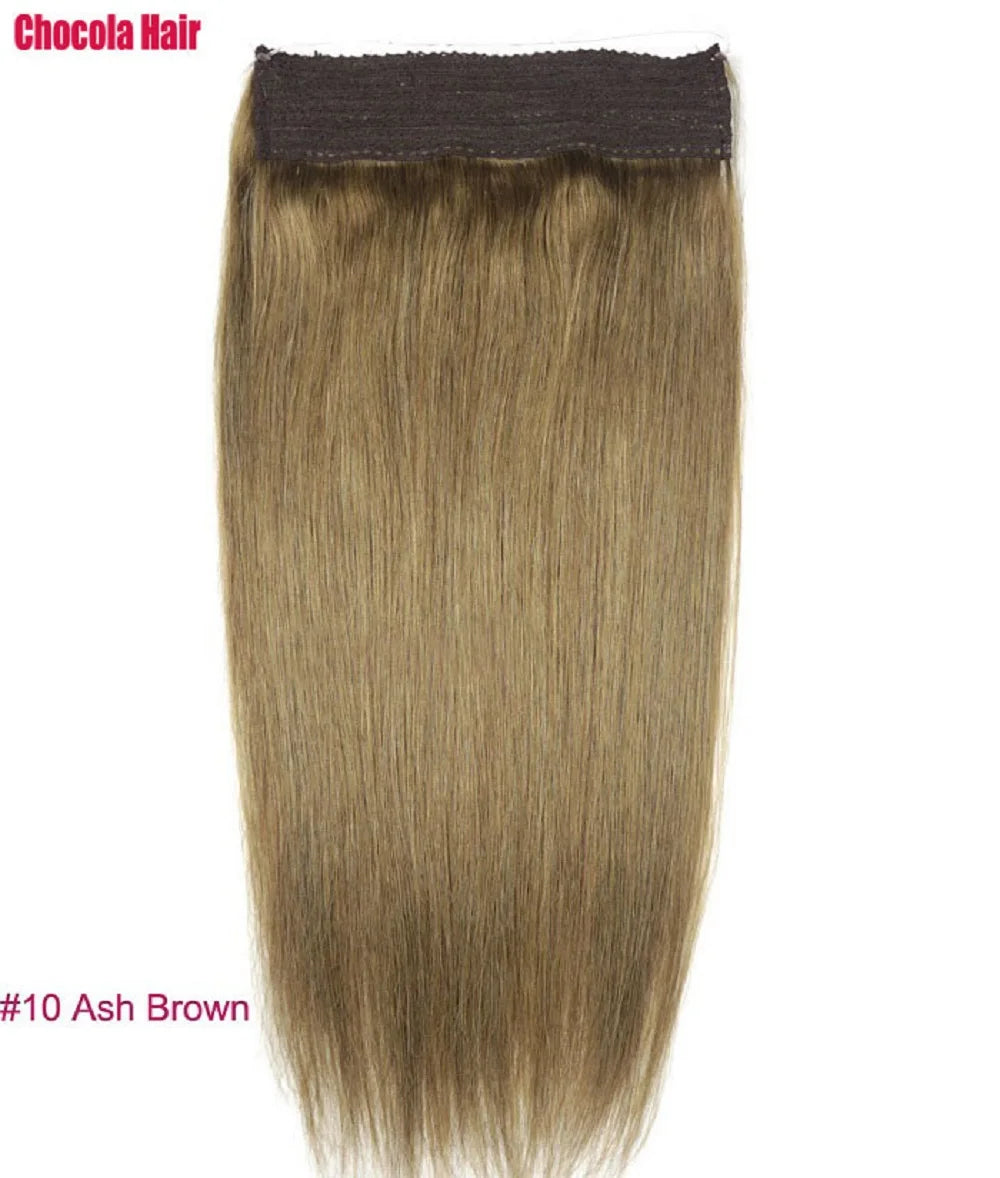 Halo Hair Extensions Brazilian Remy  Human Hair Extensions Secret Wire No Clip - 24 Timmar Deals