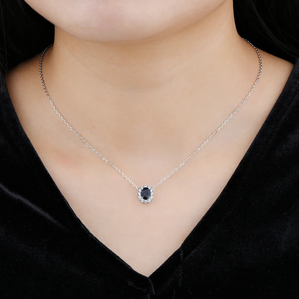 Naturlig blå safir sterling silver hängen 0,95 karat äkta ädelsten - 24 Timmar Deals