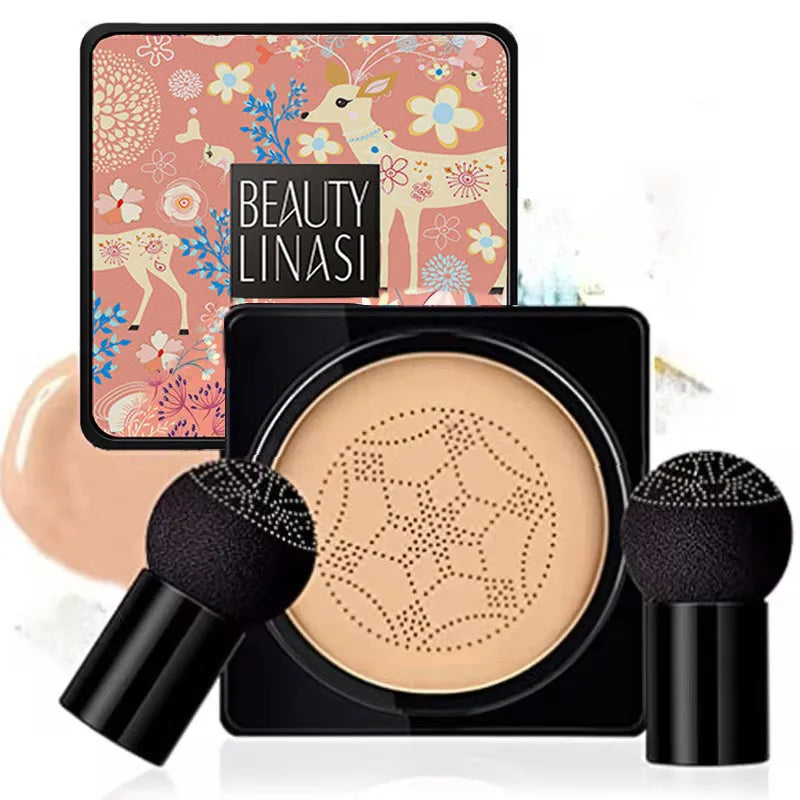 CC Cream Concealer Foundation Moisturizing Long Lasting, Air Cushion Mushroom Head Applicator - 24 Timmar Deals