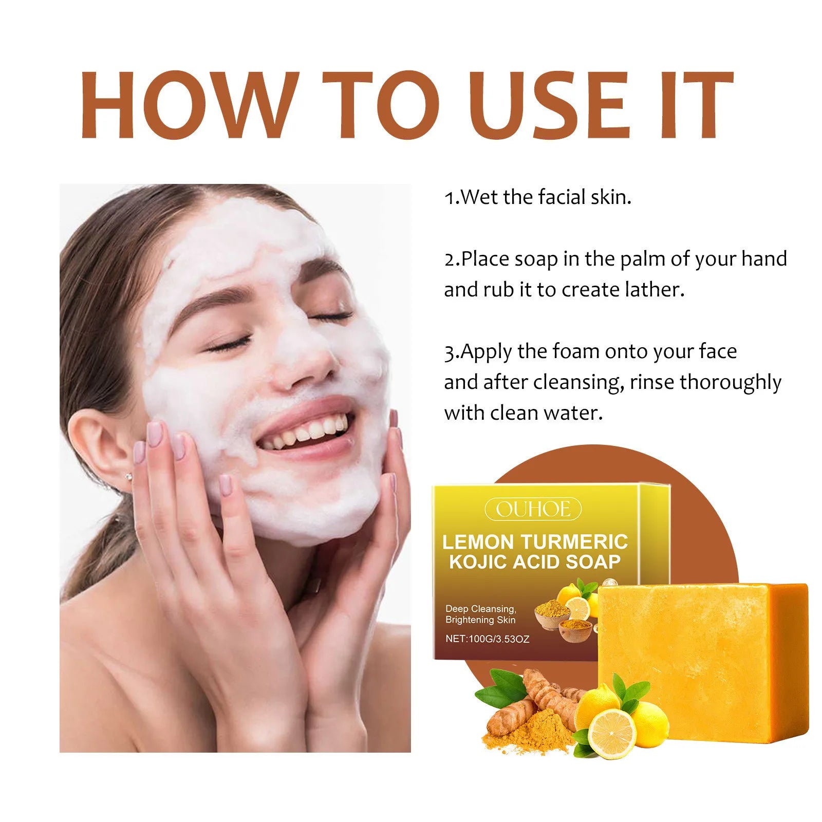Lemon Turmeric Kojic Acid Tvål - 24 Timmar Deals