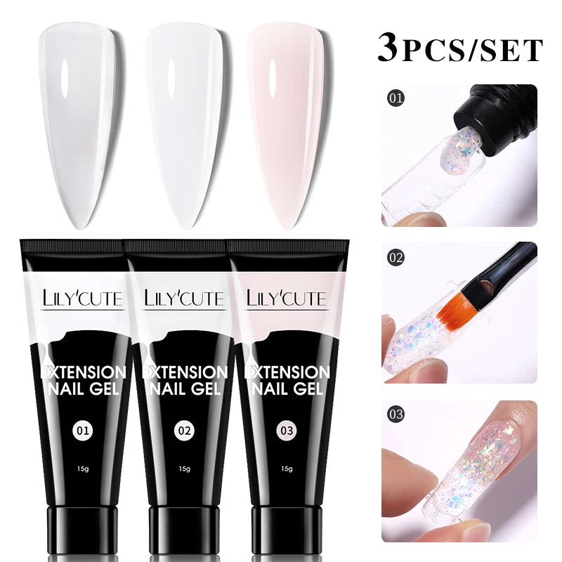 15ml Polygel Nail Extension Set - 24 Timmar Deals