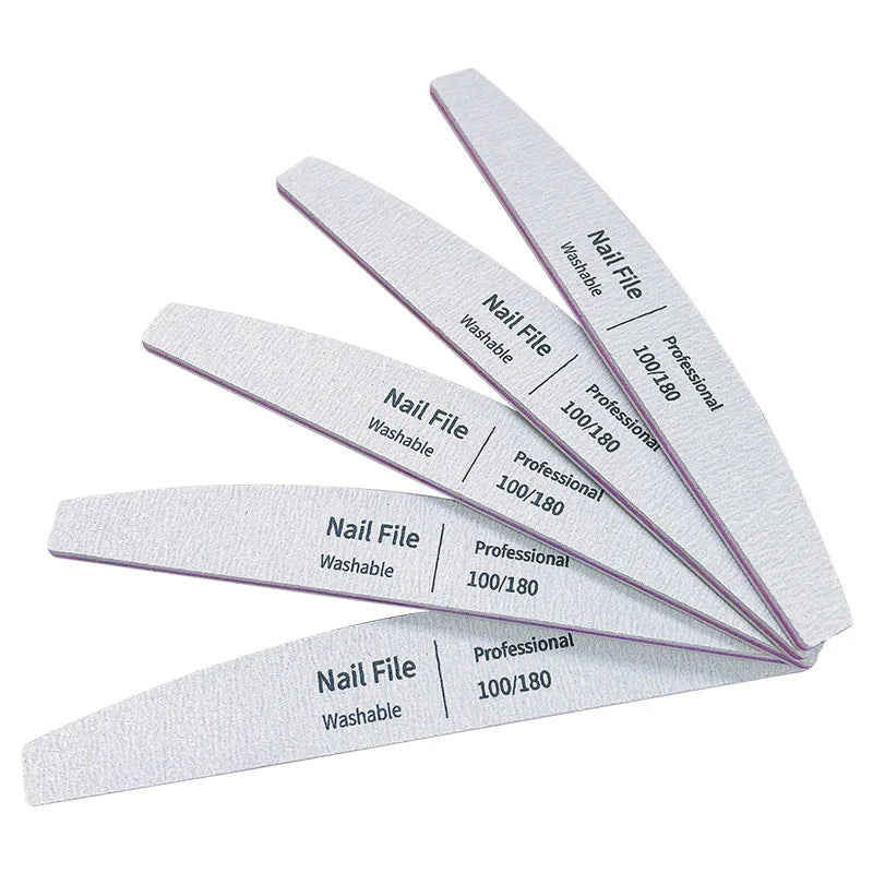 Nail File 100 to 180 Professional Tools Emery for Manicure Lime 240 Sandpaper Gel Polishing Files for Nails Buffers Set Polisher - 24 Timmar Deals