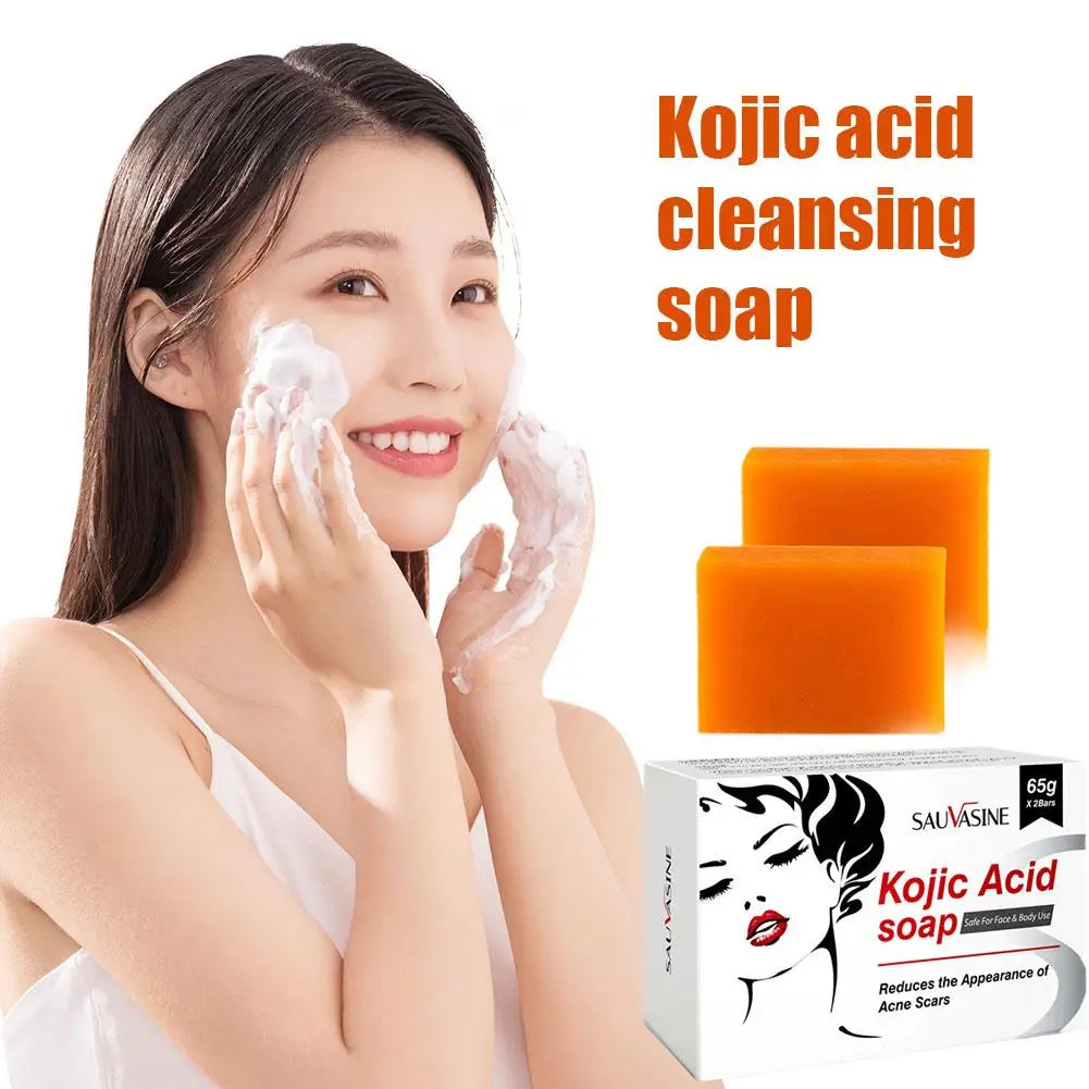 65gX2pcs Kojic Acid Soap Kojic Acid Soap Original Product Face Cream Body Lotion Facial Wash Whitening Anti Aging Acne Dark Spot - 24 Timmar Deals