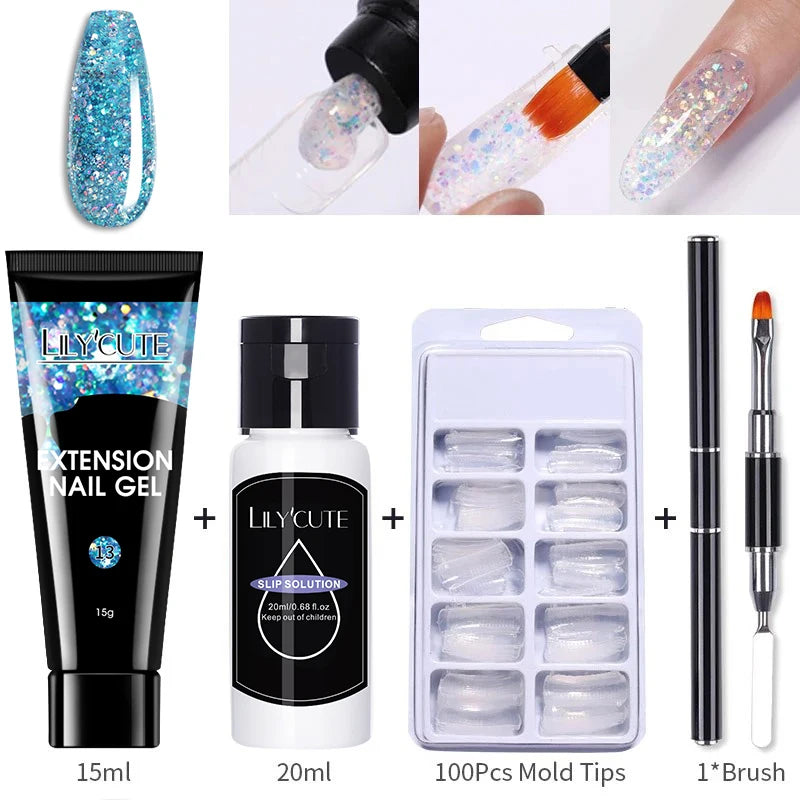 15ml Polygel Nail Extension Set - 24 Timmar Deals