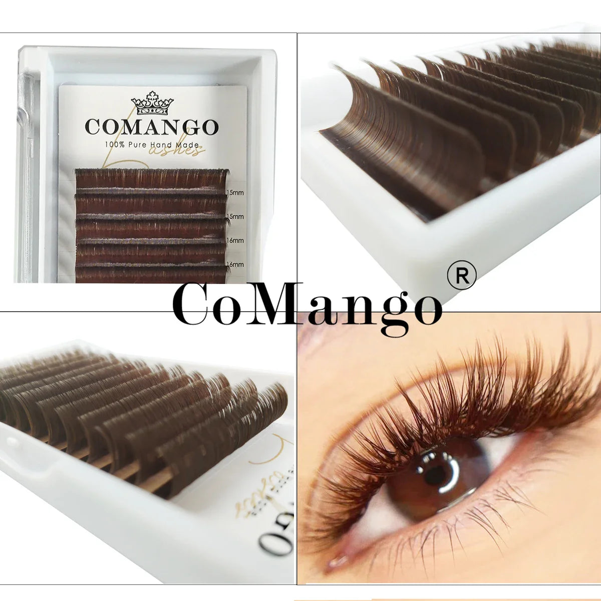 Colorful  Lashes Purple Blue Brown Green Red  Pink Yellow Easy Fan Eyelash Extensions Colored Faux Mink Lashes Makeup - 24 Timmar Deals