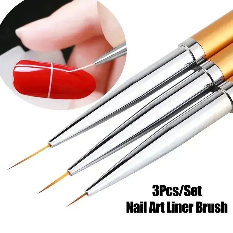 3Pcs Nail Art Liner Brush - 24 Timmar Deals