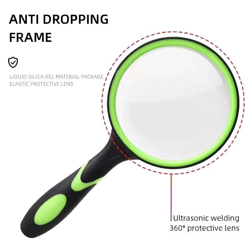 10X förstoringsglas för barn Seniorer Handhållen läsförstoringsglas 50 mm förstoringslins - 24 Timmar Deals