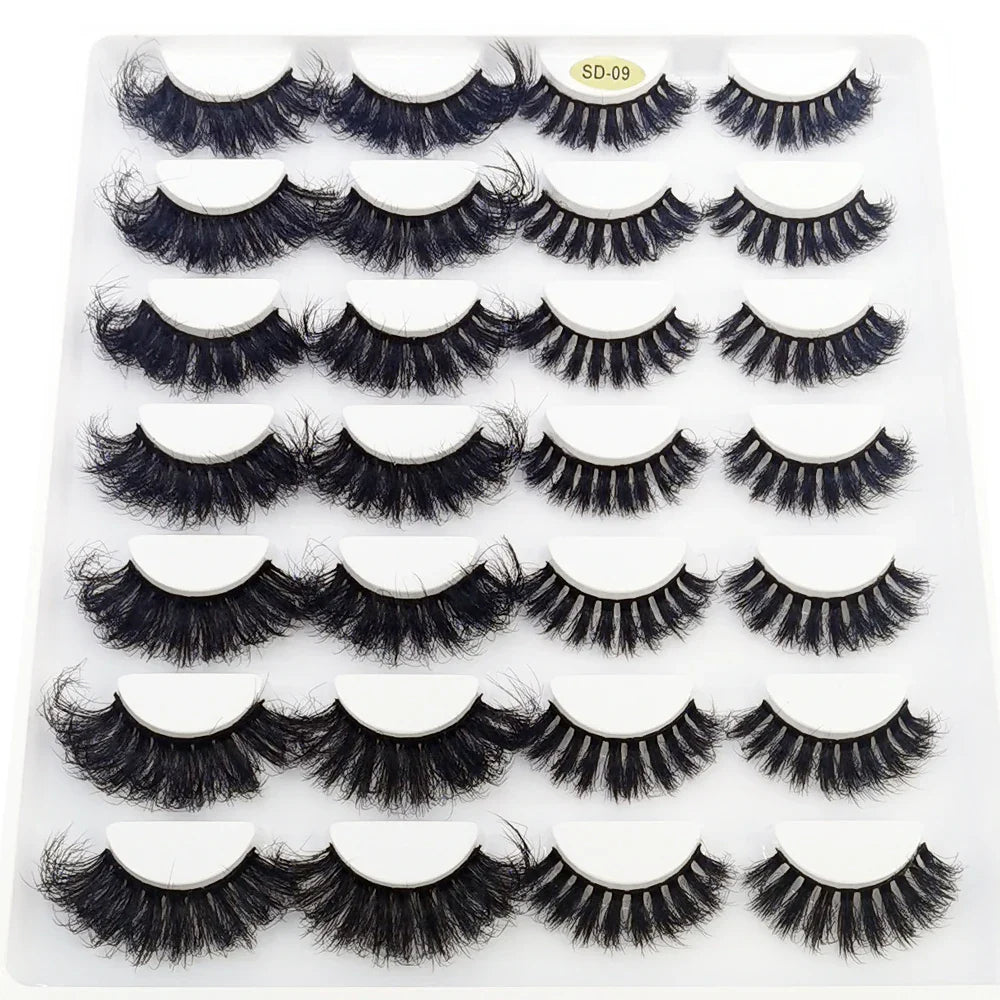 Lashes 14 Pairs Eyelashes Faux Mink Eyelashes Long Lasting Fluffy 25mm Mink Lashes Dramatic Volume lashes Extension Thick Long - 24 Timmar Deals