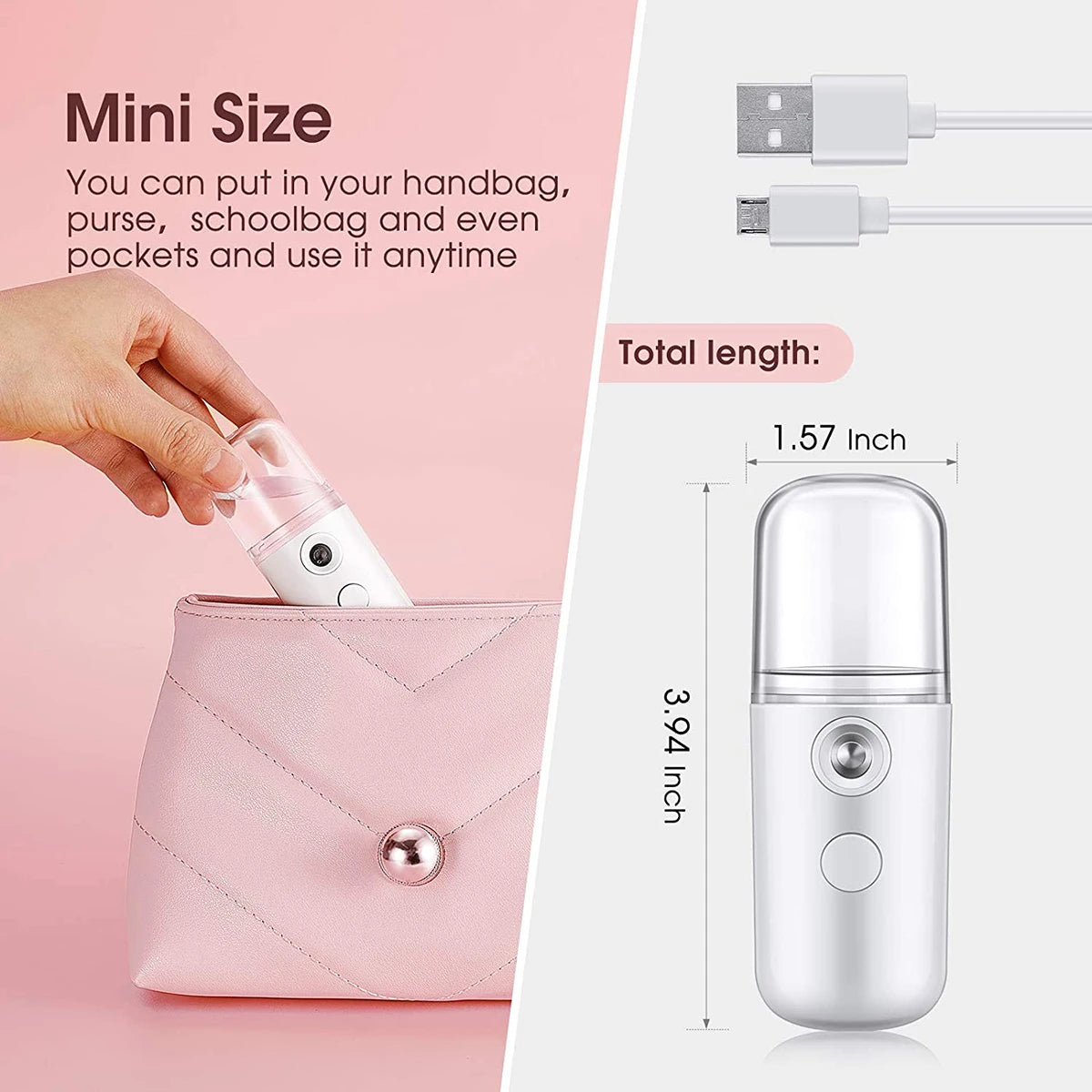 30ml Mini Bärbar Uppladdningsbar Trådlös Nano Mist - 24 Timmar Deals