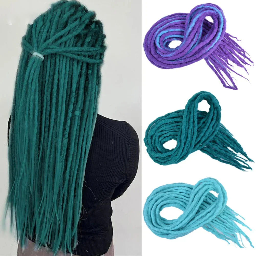 Syntetiska dreadlocks Virkat hår Mjukt ull Dread Locks Handgjorda fläta hårförlängning - 24 Timmar Deals