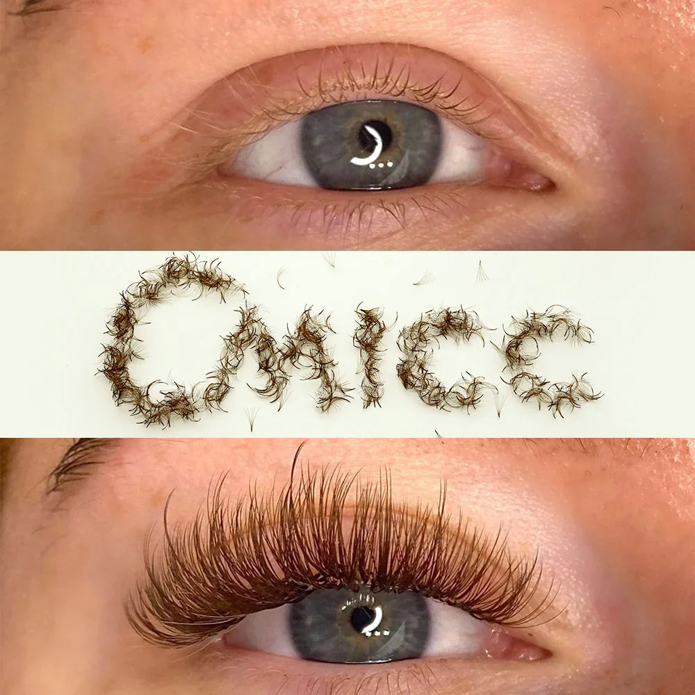 Brown Eyelash Colored Premade Loose Fans 5D D Curl Thin Pointy Base Lash Extensions 8-15mm Mixed Russian Volume Lashes Eyelashes - 24 Timmar Deals