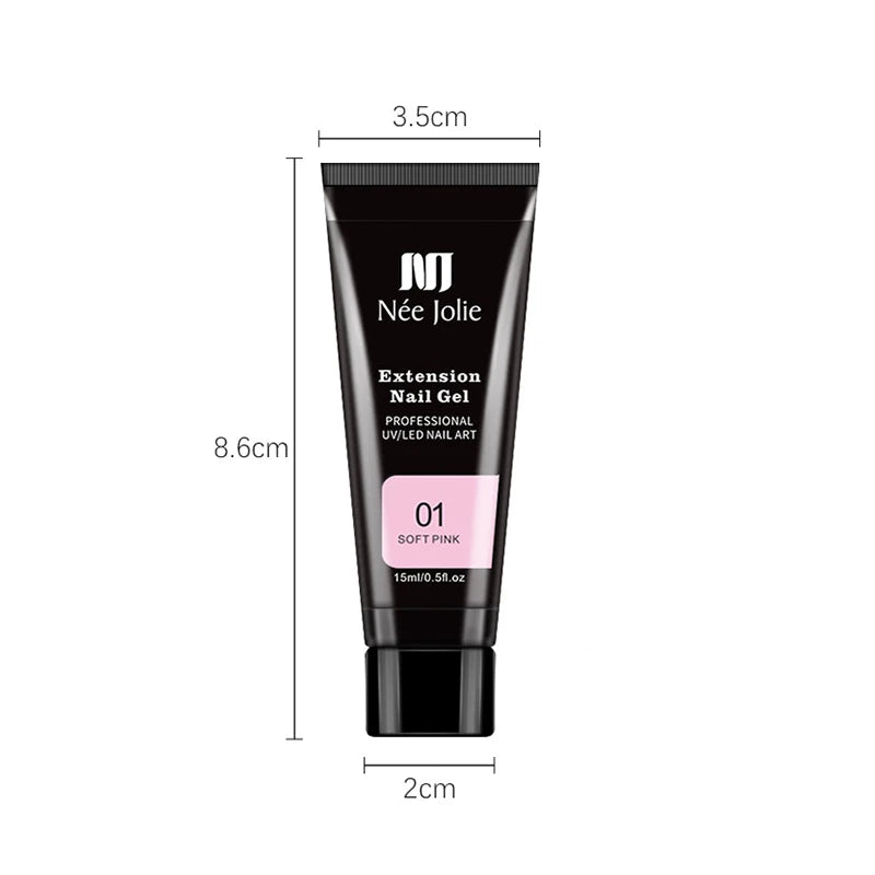 15ml Poly Nail Extension Gel Set utan UV-lampa - 24 Timmar Deals