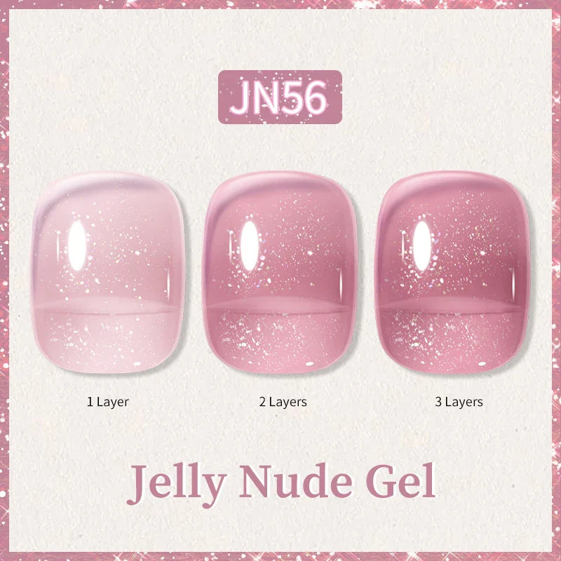 Transparent Jelly Nude Gellack 10ml Sheer Glitter Crystal Varnish - 24 Timmar Deals