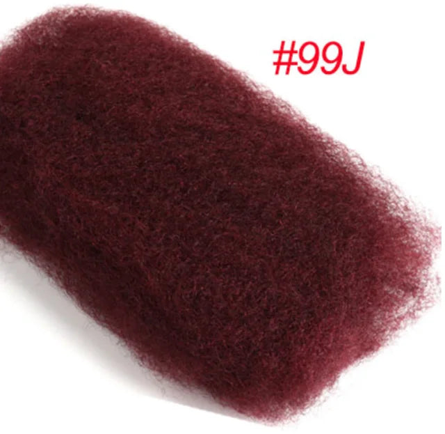 Remy Hair Afro kinky bulk människohår för flätning 1 bunt 50 g/st Naturliga färgflätor - 24 Timmar Deals