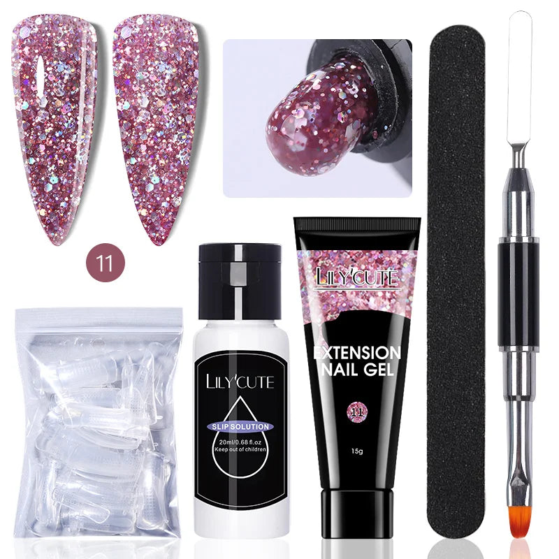 15ml Polygel Nail Extension Set - 24 Timmar Deals