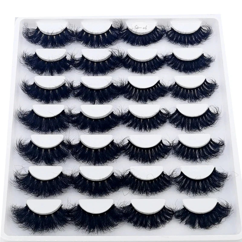 Lashes 14 Pairs Eyelashes Faux Mink Eyelashes Long Lasting Fluffy 25mm Mink Lashes Dramatic Volume lashes Extension Thick Long - 24 Timmar Deals