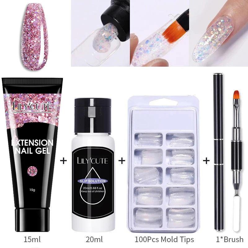 15ml Polygel Nail Extension Set - 24 Timmar Deals