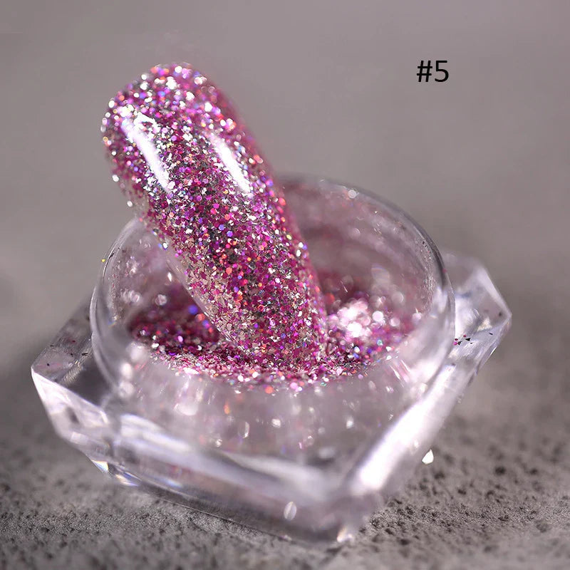 Holographic Nail Powder Net-2g Chrome Laser Mirror Glitter - 24 Timmar Deals