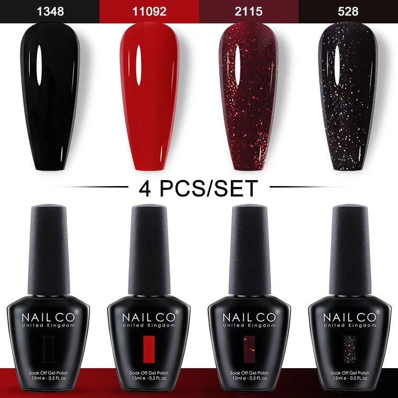 4st/Set 15ml LED UV Gellack Soak Off