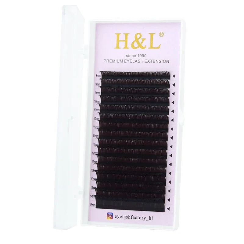 H&L Color Russian Volume Eyelashes Extension Curl Eyelash Extension Mink Lashes Individual Eyelashes Makeup Tool - 24 Timmar Deals