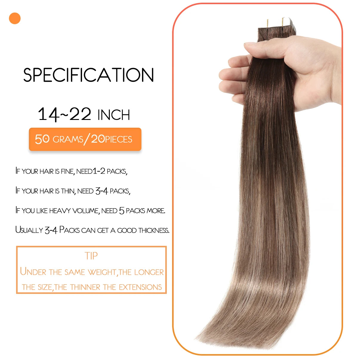 Tejp i hårförlängningar Människohår Ombre Balayage 2/6/18 Ash Blond 50 Gram - 24 Timmar Deals