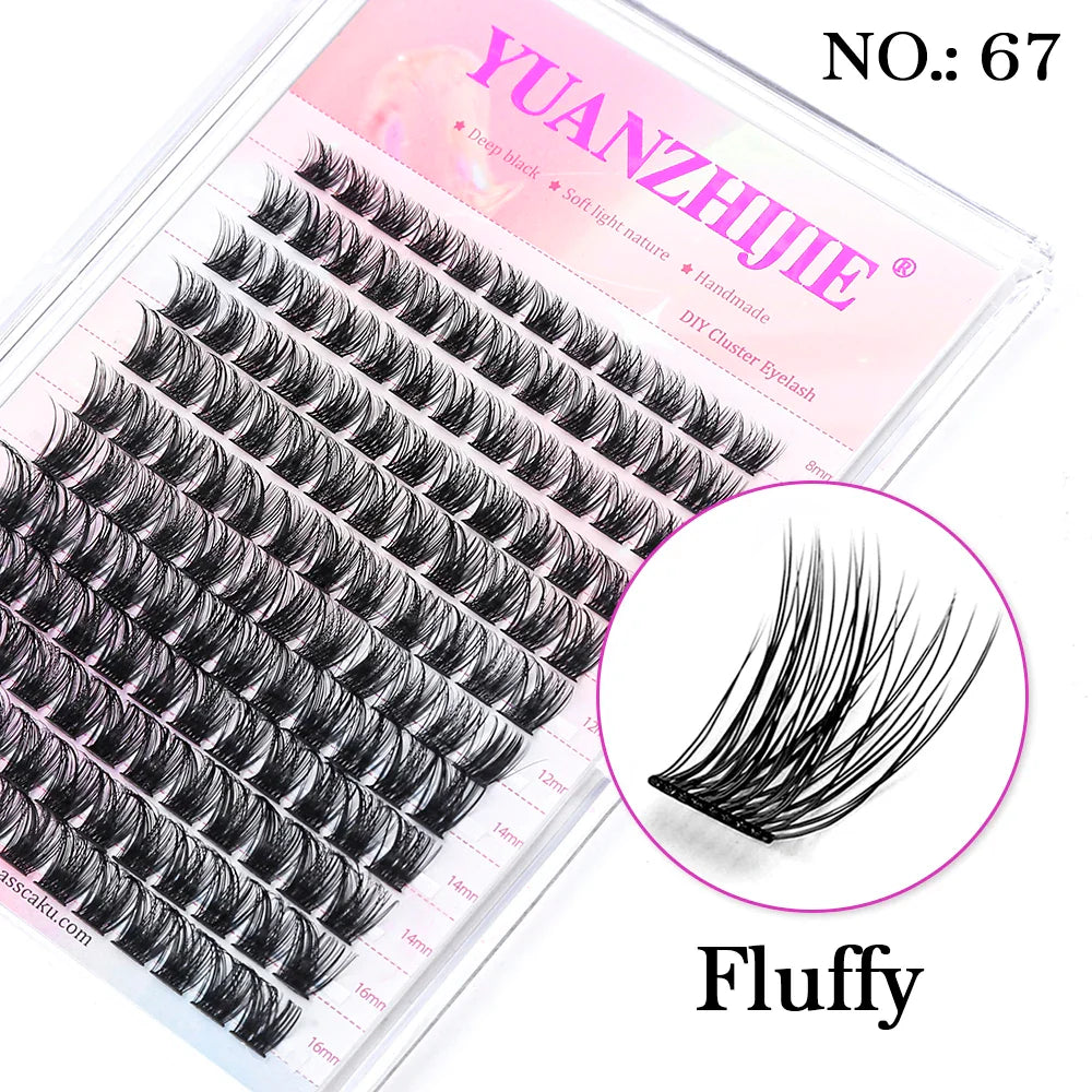 Mix Color 144 Russian Volume False Eyelashes Natural Soft Cluster Segment Lashes - 24 Timmar Deals