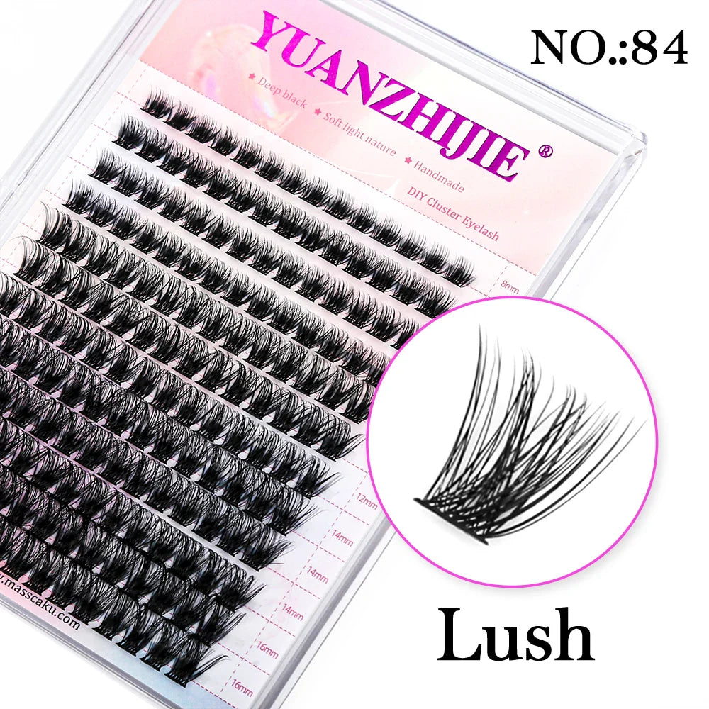Mix Color 144 Russian Volume False Eyelashes Natural Soft Cluster Segment Lashes - 24 Timmar Deals