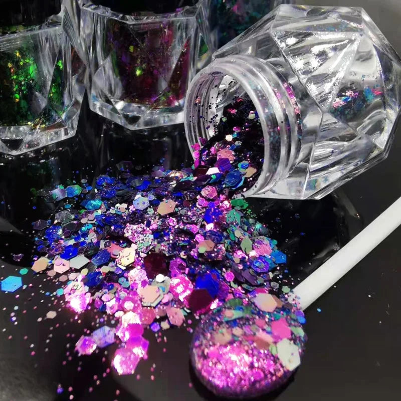 Holographic Nail Powder Net-2g Chrome Laser Mirror Glitter - 24 Timmar Deals