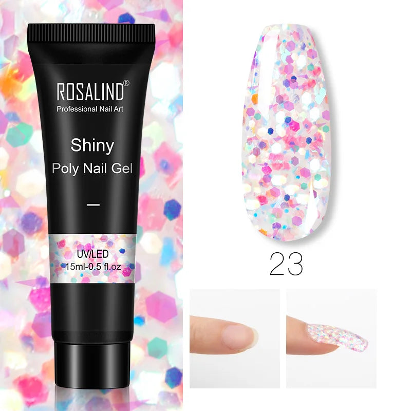 15/30 ml Poly Nail Gel Semi Permanent Akryl Extension Crystal Nail Art Fast Builder Hybrid Lack UV Poly Nagellack - 24 Timmar Deals