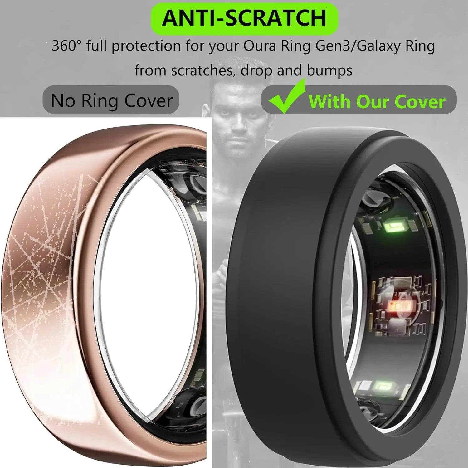 Silicone Case for Samsung Galaxy Ring/Oura Ring Gen3 Anti-Scratch Protective Cover Protector Shell For Galaxy Smart Ring Covers - 24 Timmar Deals