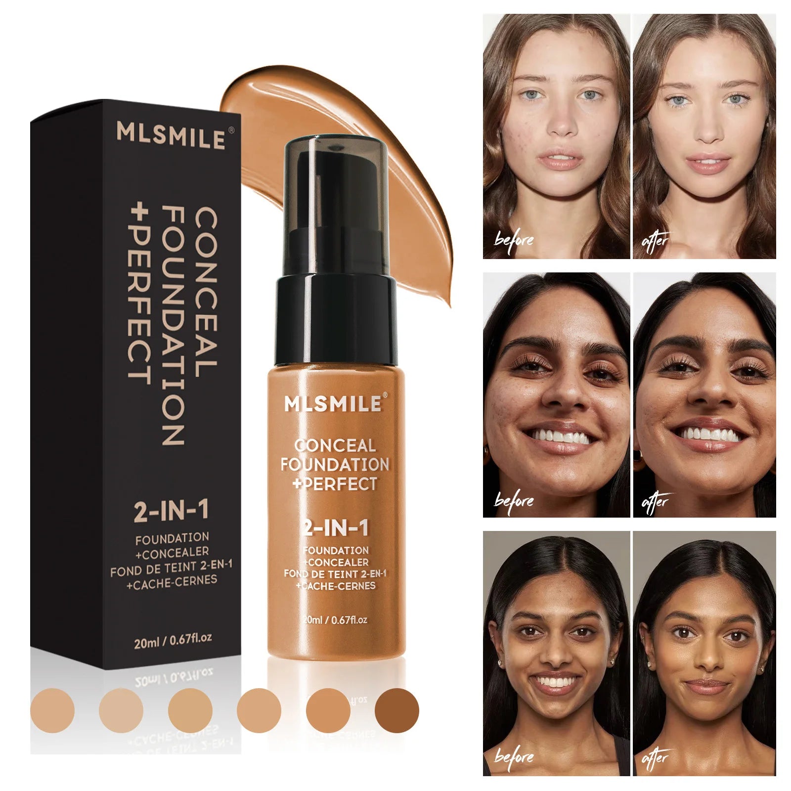 Vattenfast Concealer Matt Foundation BB Cream Oil Control Foundation - 24 Timmar Deals