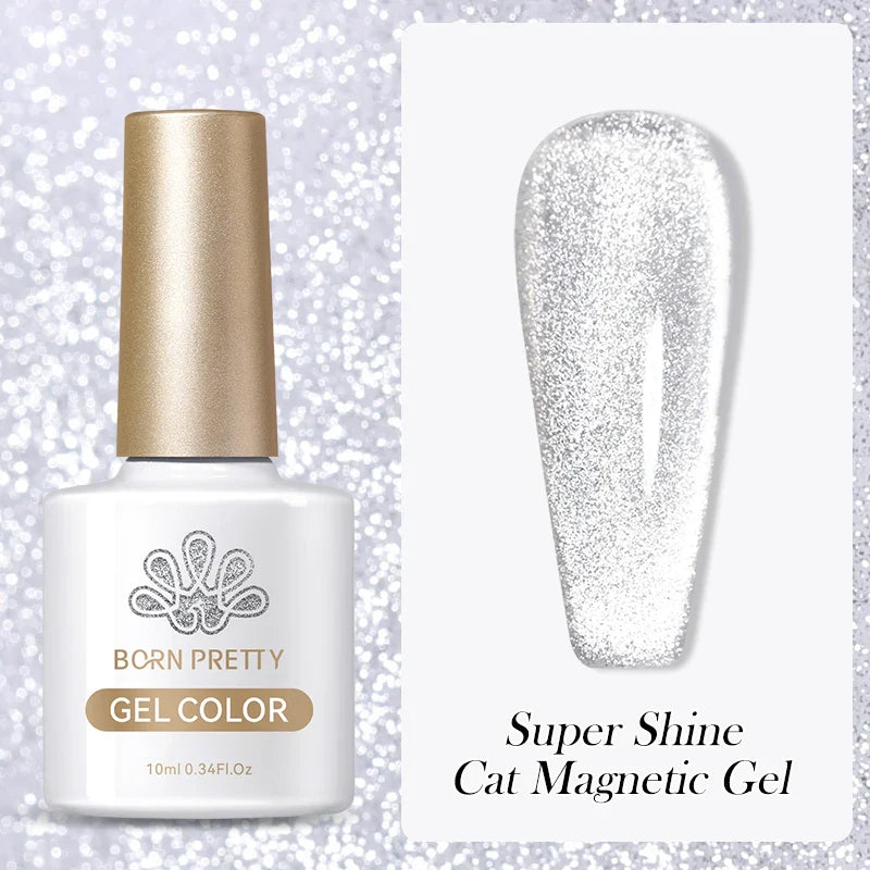Reflekterande Cat Magnetic Gellack 10ML Silver Shinning Glitter Vernis Semi Permanent Soak Off Magnetic UV Gel - 24 Timmar Deals