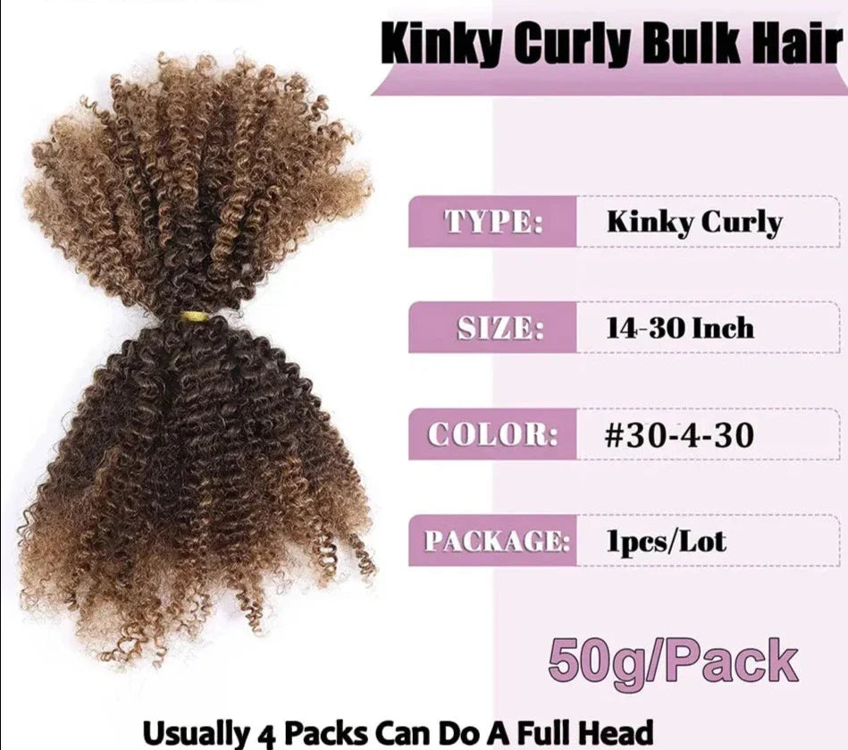 50g Ombre honung blond Kinky lockigt hårförlängningar för hårflätning - 24 Timmar Deals