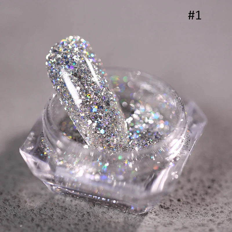 Holographic Nail Powder Net-2g Chrome Laser Mirror Glitter - 24 Timmar Deals
