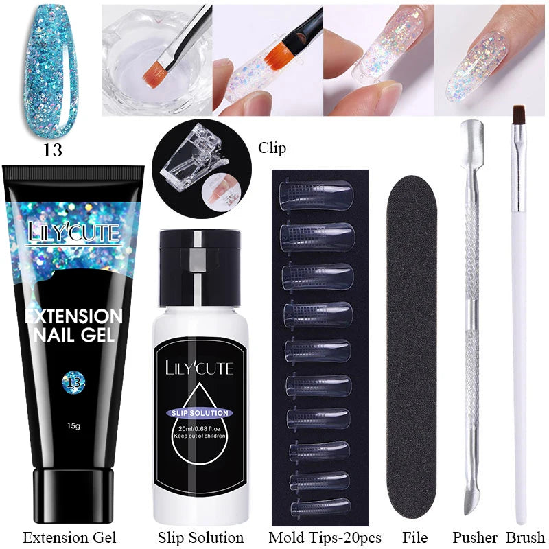15ml Polygel Nail Extension Set - 24 Timmar Deals