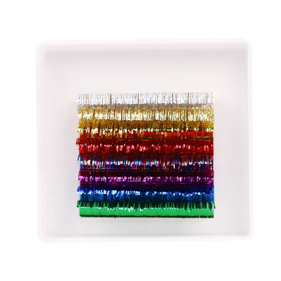 Shiny Colorful Lash Individual Holographic Tinsel Eyelash Extension Lashes Colored Christmas Party Tinsel Eyelashes - 24 Timmar Deals