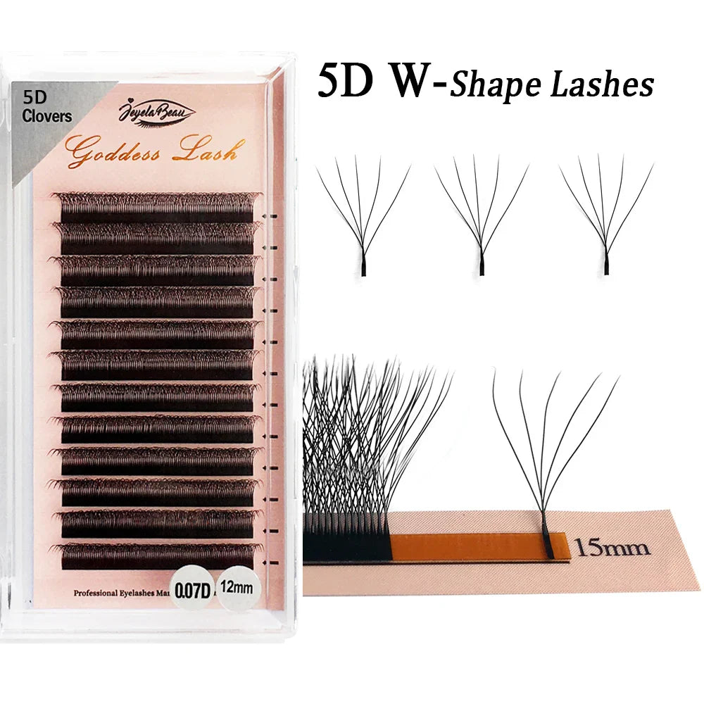 Goddess 5D W Shaped Faux Russian Wholesale Four Leaves Eyelashes Clusters Easy Fan Volume Lashes Extension Makeup - 24 Timmar Deals
