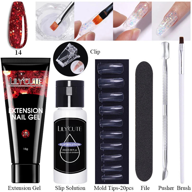 15ml Polygel Nail Extension Set - 24 Timmar Deals