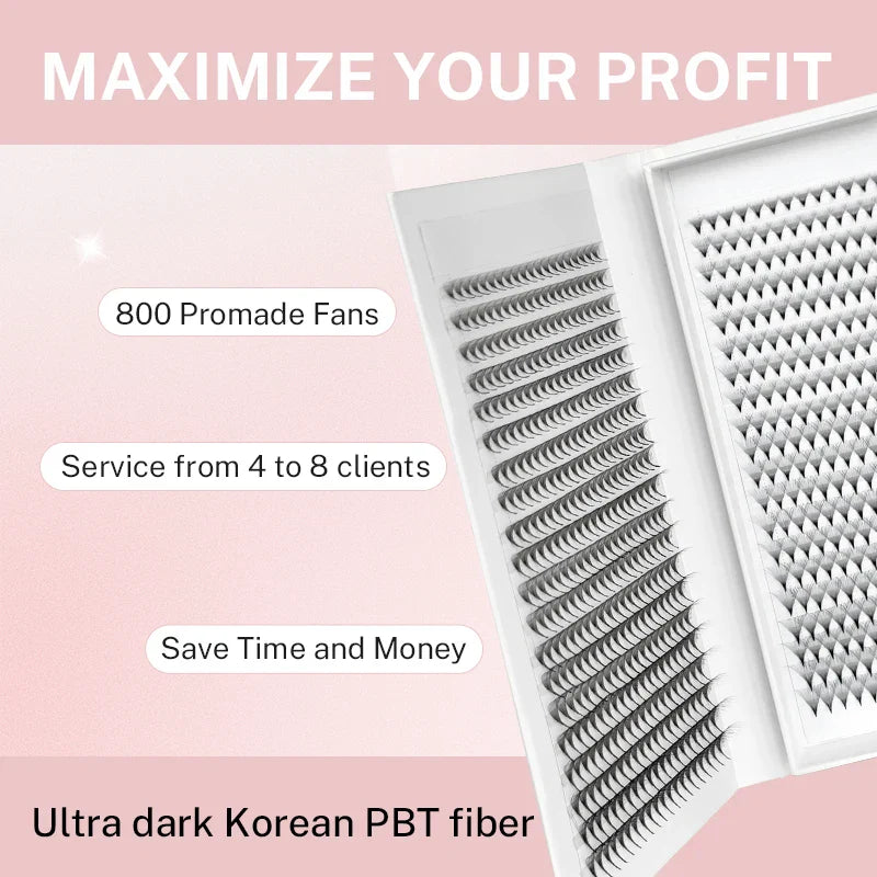 800/1600 Fans Premade Volume Lashes Fan Individual Sharp Pointy Base Premade Russian Volume Fans Eyelash Extension - 24 Timmar Deals