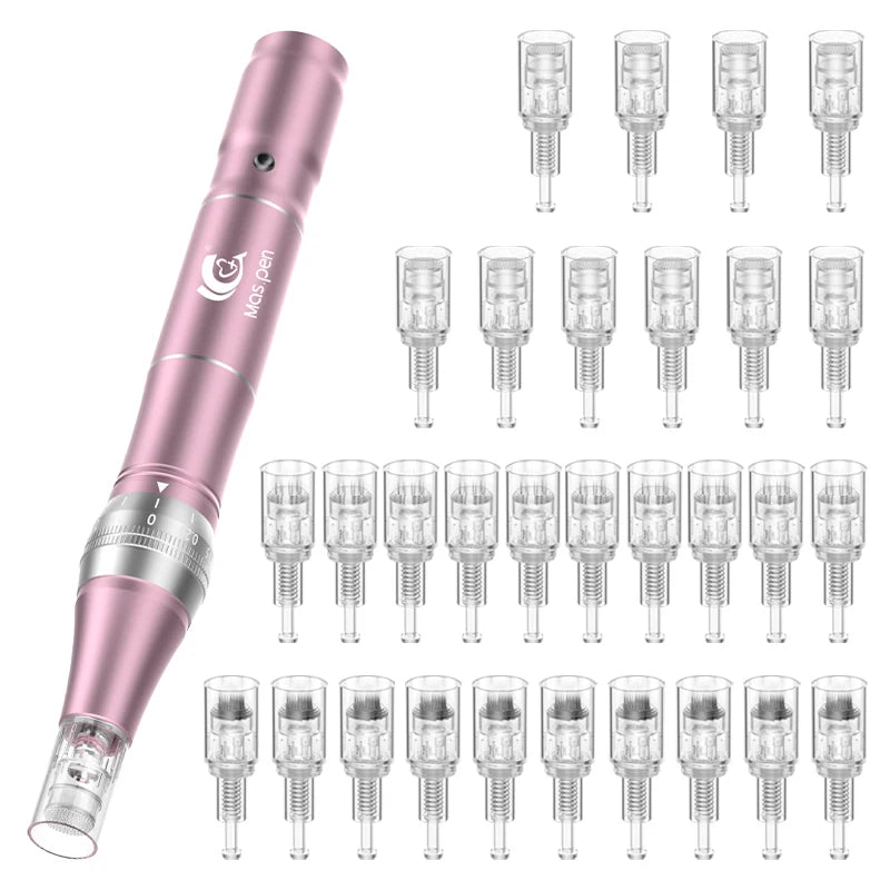 Dermapen Wireless Electric Microneedling Derma Pen med 30 utbytbara nålpatroner - 24 Timmar Deals