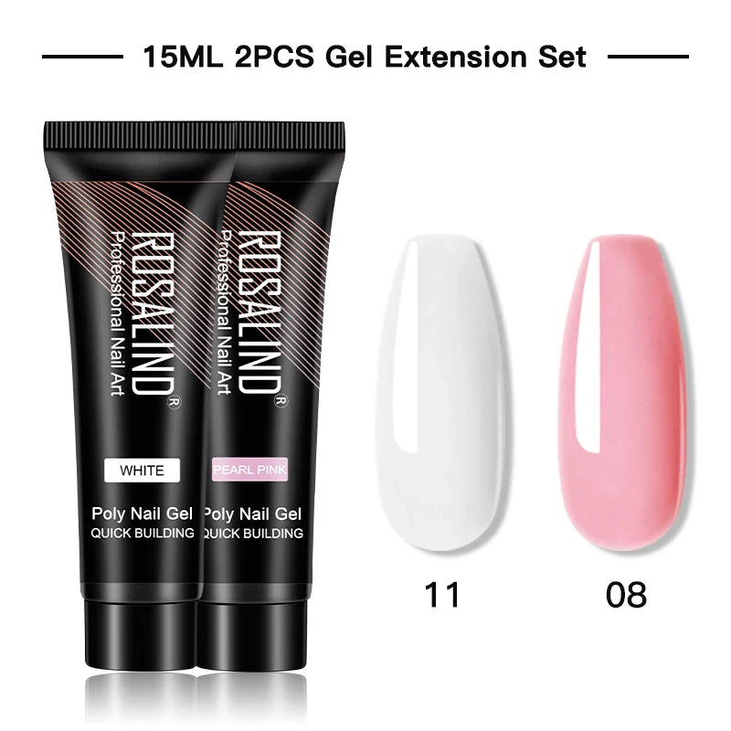 Poly Gel Akryl Extension Crystal Nail Art Hybrid Lack Slip Solution Poly Nagellack Semi Permanent 15/30ml - 24 Timmar Deals